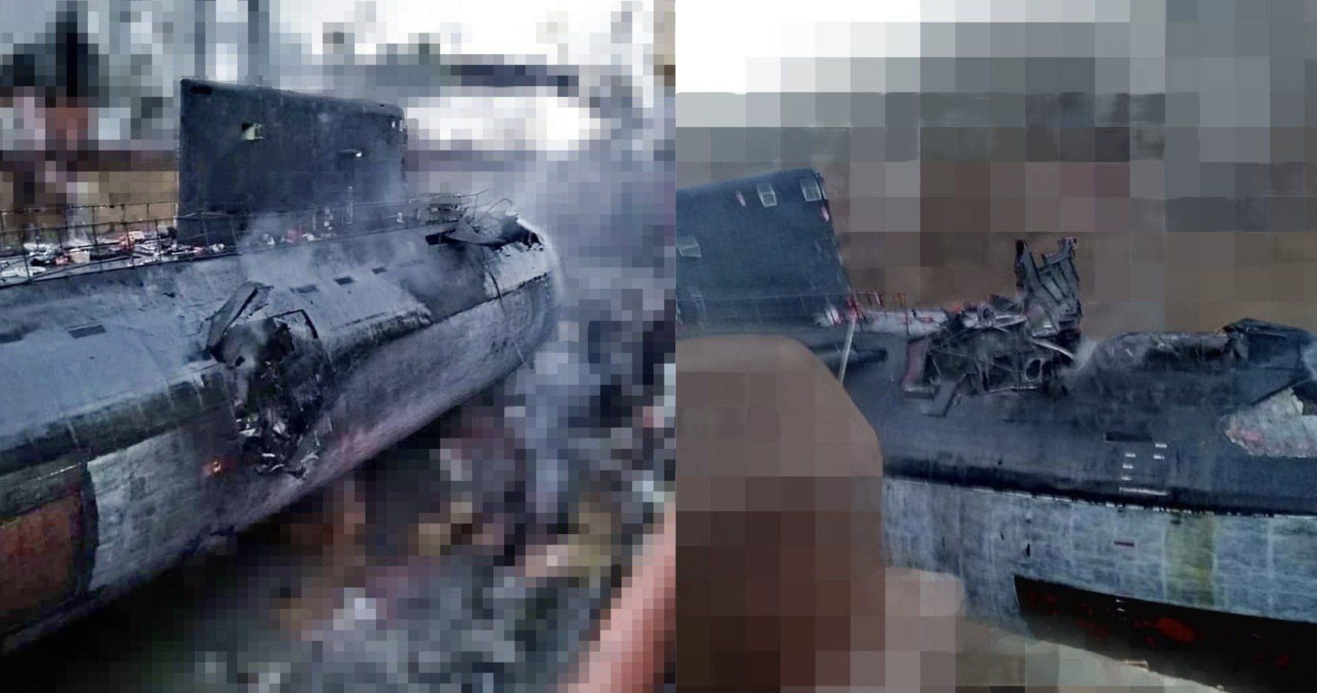 Похоже на фотомонтаж 90-х годов: эксперт раскритиковал кадры последствий попадания ракет в подлодку «Ростов-на-Дону»